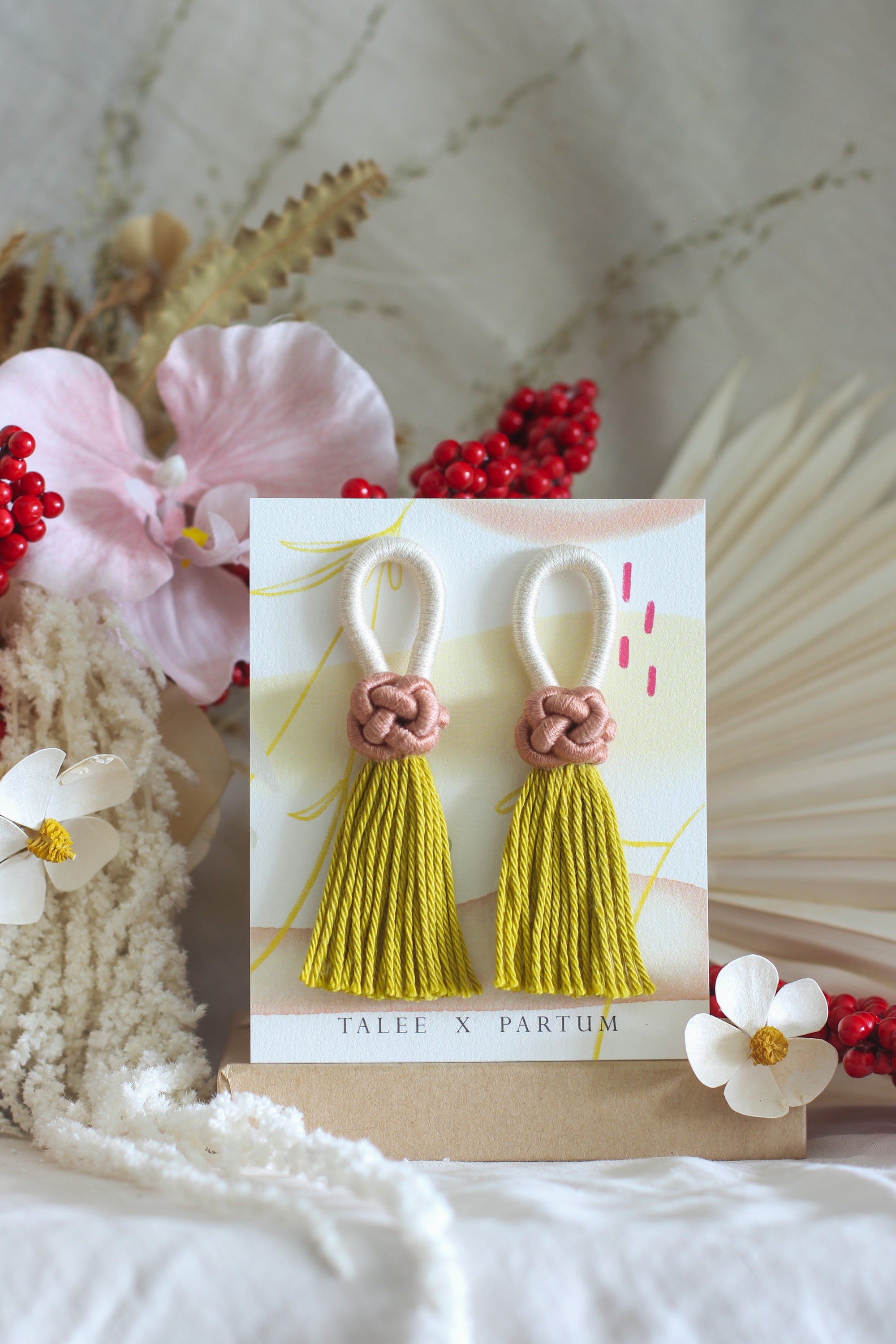 ANIA Knot ( Long )- Dusty Blush / Lemon